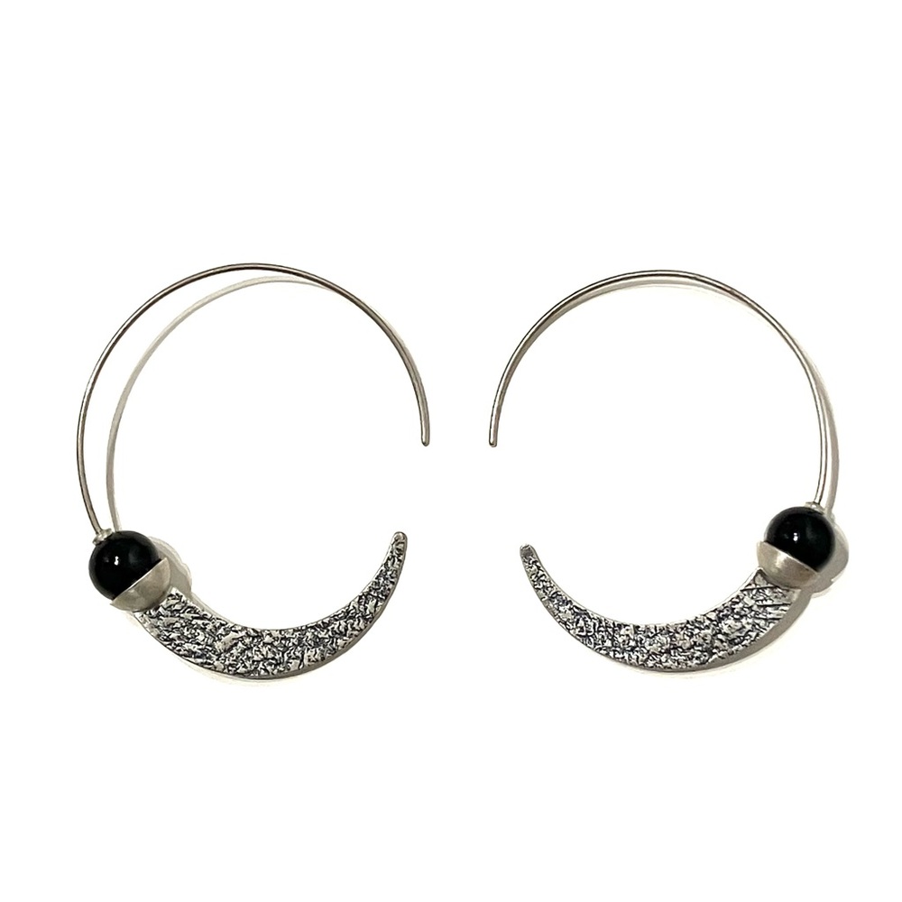 Silpada Large Onyx Hoop Earrings